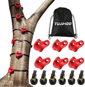 img 4 attached to 🌳 TUAHOO Backyard Ninja Tree Climber: Rock Climbing Holds for Kids and Adults - Ultimate Outdoor Obstacle Course