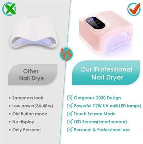 img 2 attached to 💅 Wireless Rechargeable LED Nail Lamp – 72W Cordless Nail Dryer, Fast 15600mAH LED Nail Polish Curing Lamp for Professional Gel Nail Art Manicures at Home and Salon