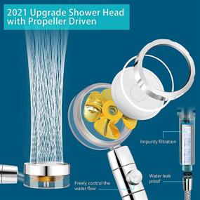 img 2 attached to 🚿 Golden High Pressure Turbo Shower Head with 2 Filters, Pause Switch, and 360° Rotation for an invigorating Spa Shower Experience