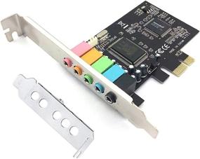 img 1 attached to 🔊 Padarsey PCIe Sound Card for PC Windows 7 with Low Profile Bracket - 5.1 Internal Sound Card, PCI-e Audio Card with CMI8738 Chip, 3D Stereo, 32/64 Bit, PCI Express Adapter