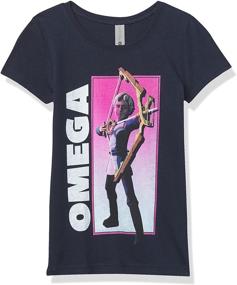 img 2 attached to 🌟 STAR WARS Bad Batch Omega Bow Pose Girl's Solid Crew T-Shirt