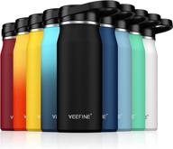 veefine insulated water bottle: stainless steel, bpa-free, dishwasher safe, 20/32/40oz wide mouth, perfect for hiking, camping, travel - eco-friendly thermos логотип