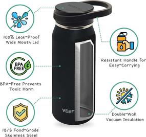 img 3 attached to VeeFine Insulated Water Bottle: Stainless Steel, BPA-Free, Dishwasher Safe, 20/32/40oz Wide Mouth, Perfect for Hiking, Camping, Travel - Eco-Friendly Thermos