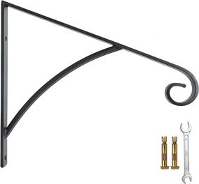 img 1 attached to Wall Mounted Handrail Railings in Gray for 1 or 2 Stairs - Wrought Iron Railing for Steps Porch