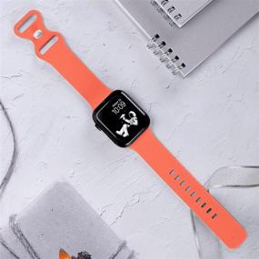 img 3 attached to STG Спортивный ремешок для часов - Совместимый с ремешком для Apple Watch 38мм, 40мм, 42мм, 44мм, мягкий силиконовый спортивный заменяемый ремешок - iWatch SE Серия 6/5/4/3/2/1 (38/40мм, Абрикос)