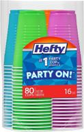 🥤 бокалы hefty party on одноразовые пластиковые - разноцветные, 16 унций, упаковка из 80 штук логотип