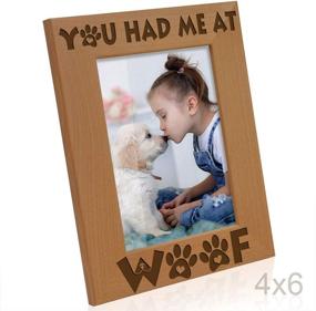 img 2 attached to 🐾 KATE POSH - Engraved Natural Wood Picture Frame: You had me at Woof - Ideal for New Puppy, Memorial & Best Dog Ever Gifts (4x6-Vertical)