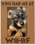 🐾 kate posh - engraved natural wood picture frame: you had me at woof - ideal for new puppy, memorial & best dog ever gifts (4x6-vertical) логотип