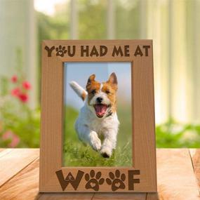 img 1 attached to 🐾 KATE POSH - Engraved Natural Wood Picture Frame: You had me at Woof - Ideal for New Puppy, Memorial & Best Dog Ever Gifts (4x6-Vertical)