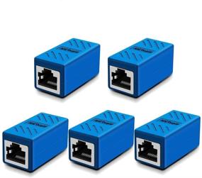 img 4 attached to 5-Pack RJ45 Coupler Ethernet Extension for Cat7/Cat6/Cat5e/Cat5 Network Cable - Female to Female Network Connectors (Blue)