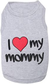 img 3 attached to Grey 'I Love Mommy' Tee Shirt for Dogs and Cats - Parisian Pet Clothing