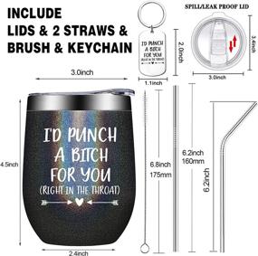 img 2 attached to 🎁 BIRGILT Funny Friendship Birthday Gifts for Best Friend - Best Friend Gift for Women - Sister Gifts from Sister - 12oz Wine Tumbler with Keychain