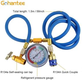 img 3 attached to 🌡️ R134a Recharge Hose Kit with Gauge: 59'' AC Refrigerant Roomy Measuring Kit, Self-sealing R-134a Can Tap Refrigerant Dispenser for R-12/R-22 Port | Includes R134a Low Side Quick Couple