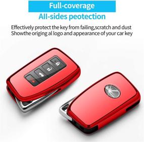 img 2 attached to 🔑 Red Autophone Lexus Key Fob Cover with Keychain - TPU 360 Degree Protection Key Shell Case for Lexus RX ES GS LS NX RS GX LX RC LC Smart Key