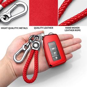 img 1 attached to 🔑 Red Autophone Lexus Key Fob Cover with Keychain - TPU 360 Degree Protection Key Shell Case for Lexus RX ES GS LS NX RS GX LX RC LC Smart Key