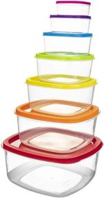 img 4 attached to Southern Homewares Set of 7 Colorful Rectangle Food 🍽️ Storage Containers with Snap-On Lids - Convenient and Practical Storage Solution