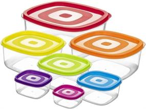 img 3 attached to Southern Homewares Set of 7 Colorful Rectangle Food 🍽️ Storage Containers with Snap-On Lids - Convenient and Practical Storage Solution