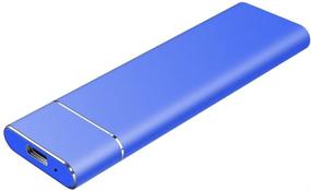 img 4 attached to 💻 Ультратонкий портативный жесткий диск USB3.1, совместимый с ПК, ноутбуком, настольным ПК - внешний жесткий диск | 2 ТБ | C-голубой