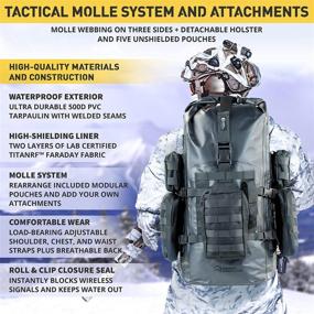 img 2 attached to 🎒 40L Mission Darkness Dry Shield Faraday Backpack // Waterproof Tactical Backpack with MOLLE Webbing & Packs // Signal Blocking, Anti-tracking, EMP Shield, Data Privacy for Mobile Devices & Electronics