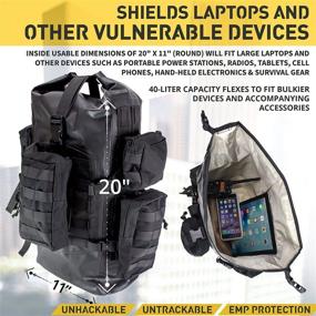img 3 attached to 🎒 40L Mission Darkness Dry Shield Faraday Backpack // Waterproof Tactical Backpack with MOLLE Webbing & Packs // Signal Blocking, Anti-tracking, EMP Shield, Data Privacy for Mobile Devices & Electronics