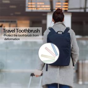 img 2 attached to 🦷 Portable Travel Toothbrush Case Set of 4 - Breathable Plastic Holders for Home, Travel, Business, Camping, School