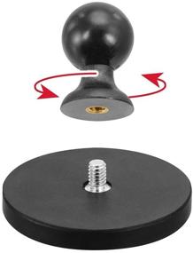 img 1 attached to 🧲 ARKON Arkon Magnetic Base with 25mm Ball: Heavy-Duty and Round - Black Retail (SP1420MAG25)