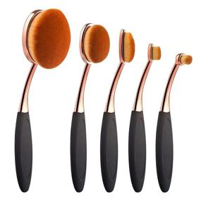 img 4 attached to 🖌️ Yoseng Oval Foundation Brush Set: 5 Pcs Toothbrush Makeup Brushes for Fast and Flawless Application of Liquid, Cream, and Powder Foundation