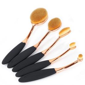 img 1 attached to 🖌️ Yoseng Oval Foundation Brush Set: 5 Pcs Toothbrush Makeup Brushes for Fast and Flawless Application of Liquid, Cream, and Powder Foundation