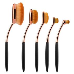 img 2 attached to 🖌️ Yoseng Oval Foundation Brush Set: 5 Pcs Toothbrush Makeup Brushes for Fast and Flawless Application of Liquid, Cream, and Powder Foundation