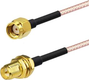 img 1 attached to Bingfu WiFi Antenna Extension Cable (2-Pack) RP-SMA Male To RP-SMA Female Bulkhead Mount RG316 Cale 60Cm 24 Inch For WiFi Router Security IP Camera Wireless Mini PCI Express PCIE Network Card Adapter