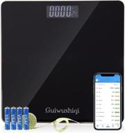 📱 smart digital body weight scale with app, body composition scales for weight tracking, bmi analysis, max 400lb1 (black) logo