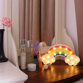 img 2 attached to GUOCHENG Rainbow Marquee Night Light Battery Operated LED Night Table Lamps For Children Bedroom Nursery