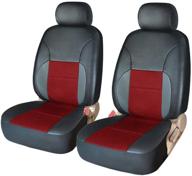 🚗 yiru car seat covers full set - premium leather protectors for car truck van suv - red, 2 front seat covers included logo