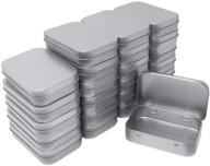 📦 24 pack silver metal rectangular empty hinged tins box containers - mini portable box for small storage, home organization - 3.75 by 2.45 by 0.8 inch logo