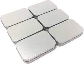 img 2 attached to 📦 24 Pack Silver Metal Rectangular Empty Hinged Tins Box Containers - Mini Portable Box for Small Storage, Home Organization - 3.75 by 2.45 by 0.8 Inch