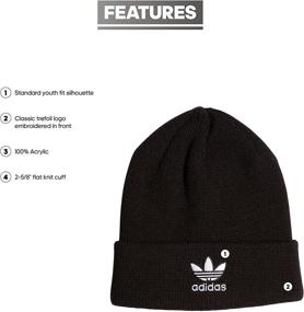 img 3 attached to Must-Have Adidas Originals Girls Trefoil Beanie - Perfect Boys' Accessory in Hats & Caps Collection