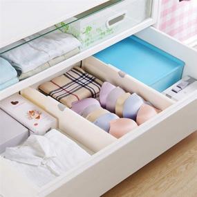 img 1 attached to 📦 Efficient and versatile Ormeli Drawer Dividers: Adjustable Organizer for Clothes, Kitchenware and Utensils in Bedroom, Bookcase, Baby Drawer - Includes Instructions