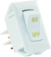 jr products 12585 white spst on/off switch with clear labels - reliable & convenient control logo