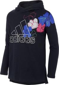 img 4 attached to Stylish and Sporty: Adidas Sleeve Hooded Heather Graphic Girls' Clothing and Active Gear