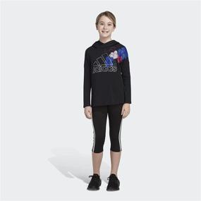 img 2 attached to Stylish and Sporty: Adidas Sleeve Hooded Heather Graphic Girls' Clothing and Active Gear