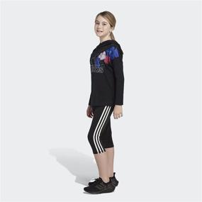 img 1 attached to Stylish and Sporty: Adidas Sleeve Hooded Heather Graphic Girls' Clothing and Active Gear