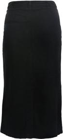 img 3 attached to 👗 Black Stretch Denim Maxi Skirt for Women - Sizes 4 to 28, Length 35 Inches - Ice Cool Ladies