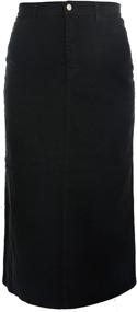 img 4 attached to 👗 Black Stretch Denim Maxi Skirt for Women - Sizes 4 to 28, Length 35 Inches - Ice Cool Ladies