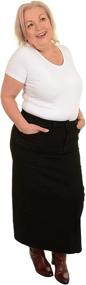 img 1 attached to 👗 Black Stretch Denim Maxi Skirt for Women - Sizes 4 to 28, Length 35 Inches - Ice Cool Ladies