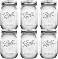 набор банок ball mason на 16 унций с открывалкой bhl non slip jar - набор из 6 стеклянных консервационных банок heritage collection с обычными горлышками и крышками. логотип