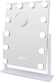 img 4 attached to 💄 Hollywood Makeup Vanity Mirror with Lights - COOLJEEN 12 LED Dimmable Bulbs, 10x Magnification, 3 Color Mode, 360° Rotation Design, for Women and Girls (White)