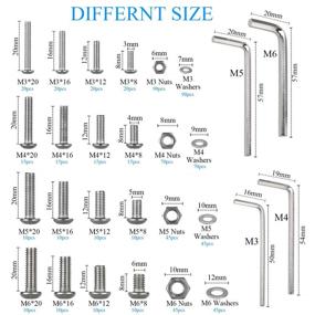 img 1 attached to HanTof 720Pcs M3 M4 M5 M6 Торцевая головка с полукруглой головкой Винты Болты Гайки и плоские шайбы Ассортимент Набор с 4 гаечными ключами