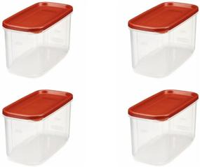 img 1 attached to 🔒 Rubbermaid 10-Cup Dry Food Container (4-Pack), Clear - Secure Storage for Dry Food