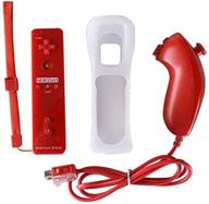 🎮 enhanced motion plus remote and nunchuk controller for wii and wii u games (red) - by newbull logo