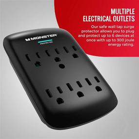 img 3 attached to 🔌 Monster Wall Tap Surge Protector: 6-Outlet Power Surge Protector with Wall Mount for Ultimate Protection of Computers, Home Theatre, Appliances, and Office Equipment, Black